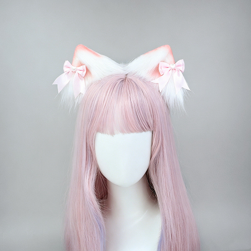 Acessórios de cabelo Lolita em estoque, feitos à mão em pelúcia, disponíveis em várias cores, acessório de moda para fes
