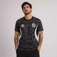 Camisa Santos Treino Umbro 2026 Preto/Off White