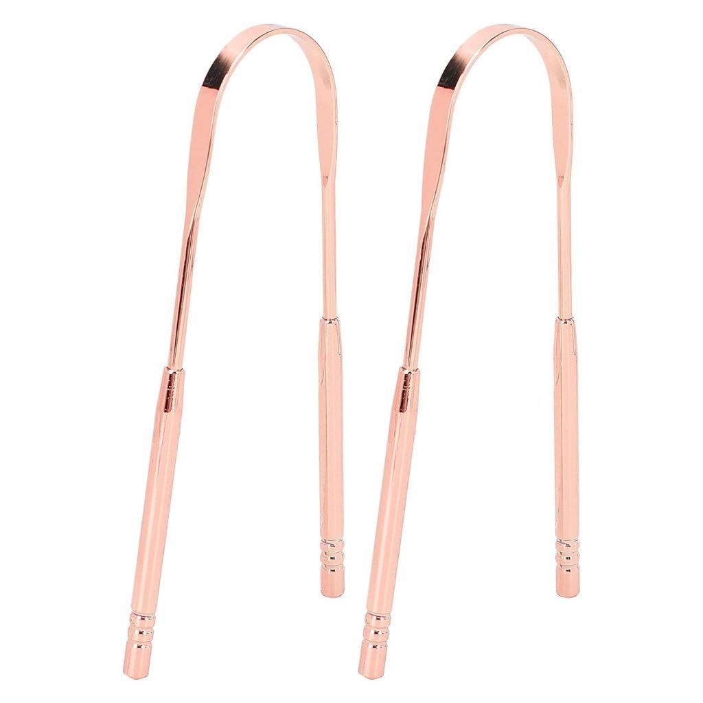 Kit 2 Limpador Raspador de Língua Aço Inox Higiene Bucal Hálito Fresco — imagem 2 de 2