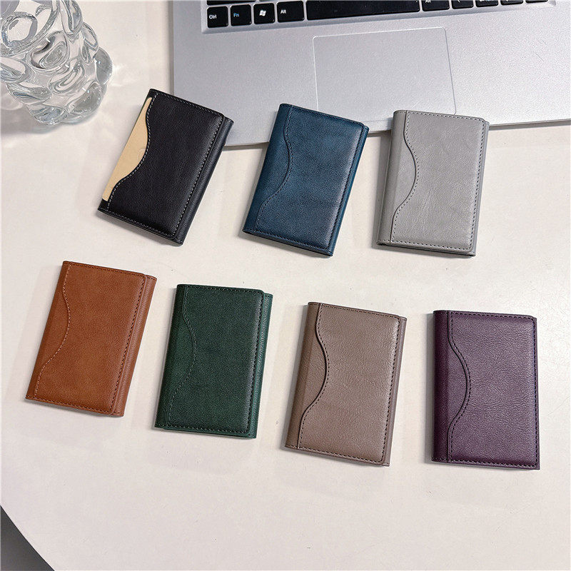 carteira magsafe Suporte de cartão magnético Magsafe transfronteiriço Flip Tri-Fold tipo carteira Slot para vários cartõ