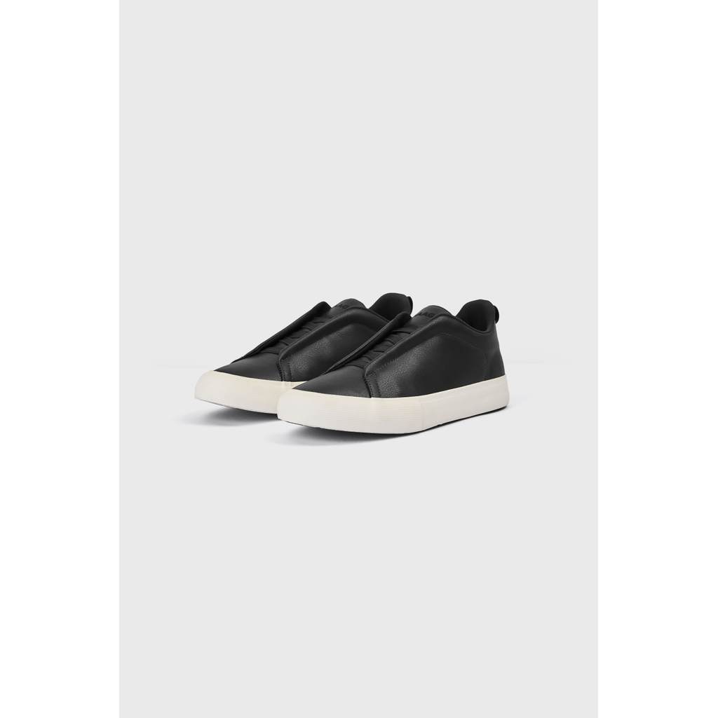 Tênis UP Slip On 5cm Mais Alto Preto - Masculino Casual Sem Cadarço Salto Interno Couro Ecológico