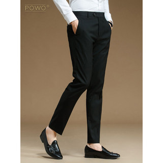 Calças masculinas Slim-fit negócios Casual Formal Wear profissional não-ferro terno calças preto na moda versão coreana 