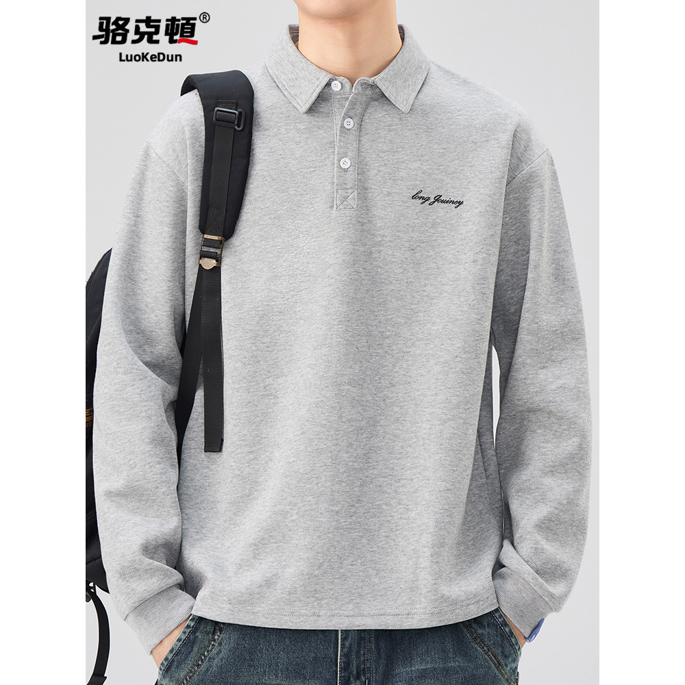 Homens americano cinza moletom masculino outono topos na moda marca roupas masculinas 2026 novo estilo roupas de