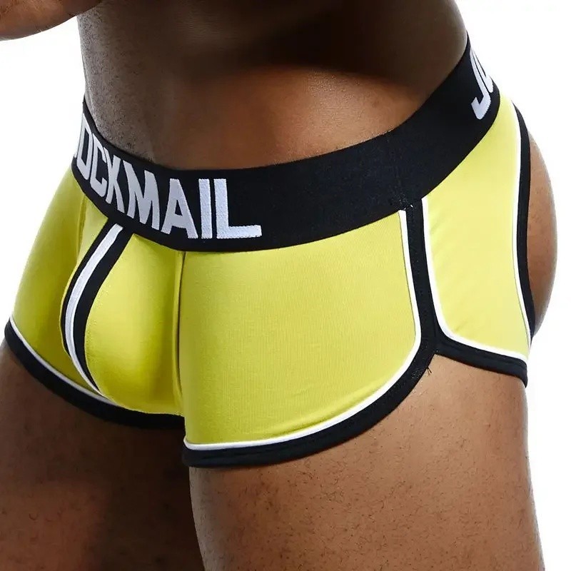 Sexy Roupa Interior Masculina Tanga Jockstrap Boxer Briefs Sem Costas Algodão Jock Cinta Cueca Pênis Gay — imagem 2 de 2