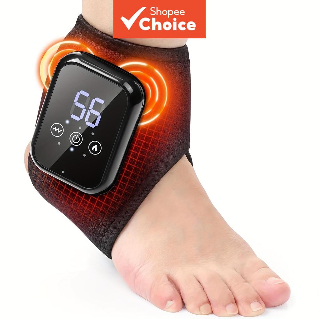 Massageador elétrico de tornozelo, compressa quente para os pés, massagem vibratória, proteção para ligamentos, proteção