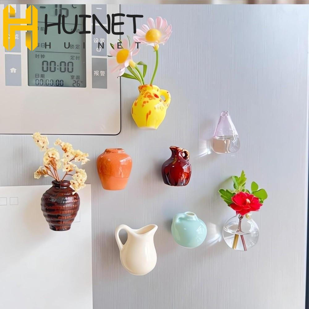 Ímãs de geladeira mini HUINET, adequados para vasos, feitos à mão, pequenos, em resina 3D UO9U