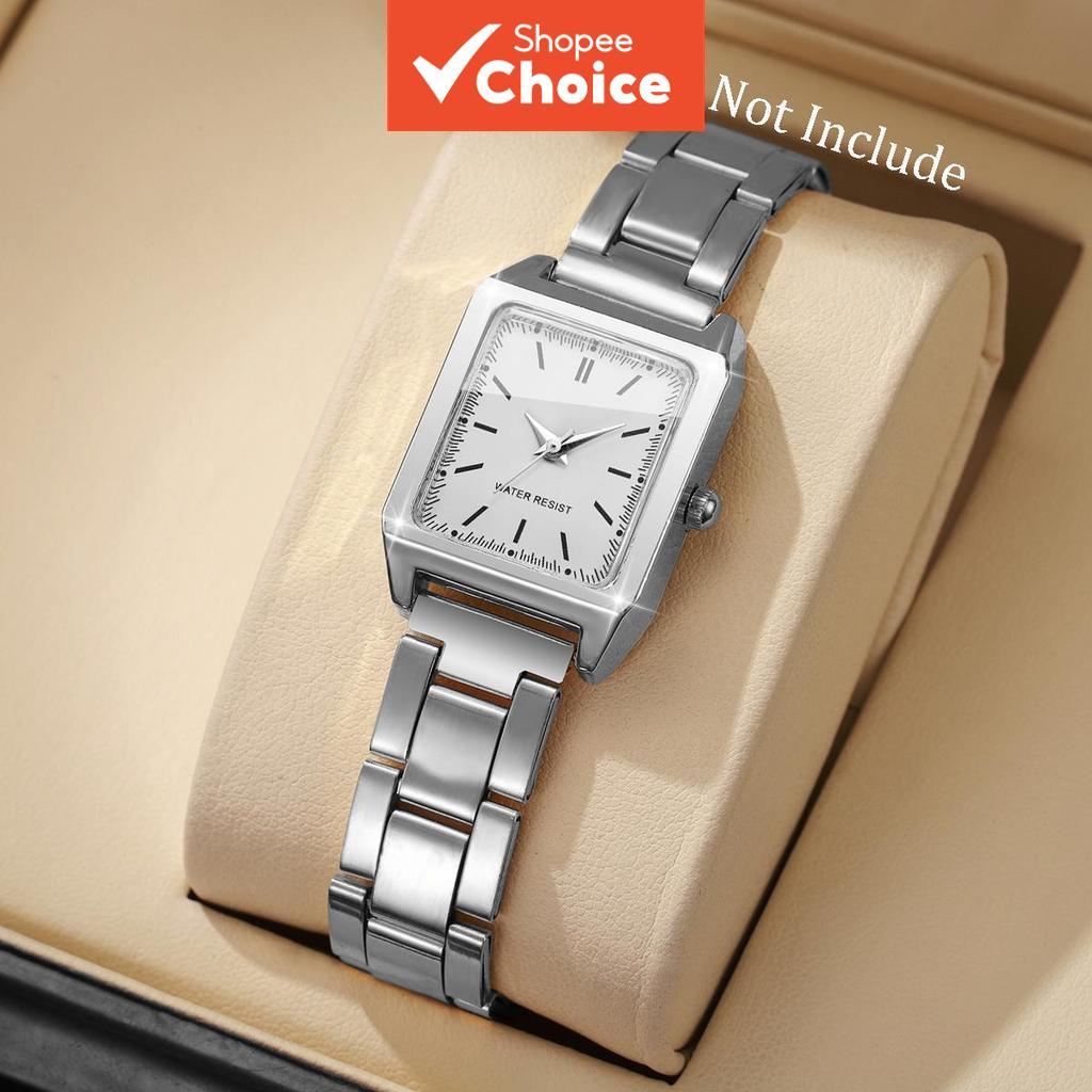 Relógio de Pulso Feminino Fashion Square Relógio de Quartzo Elegante Pulseira de Aço Inoxidável Relógios de Senhoras