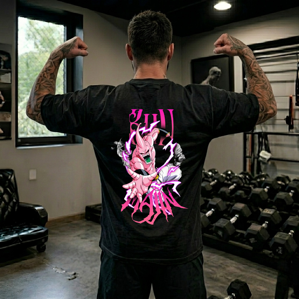 Camiseta Grande Oversized Moda Anime Dragon Ball Camisa 100% Algodão Confortavel Para Treino Academia Estilosa