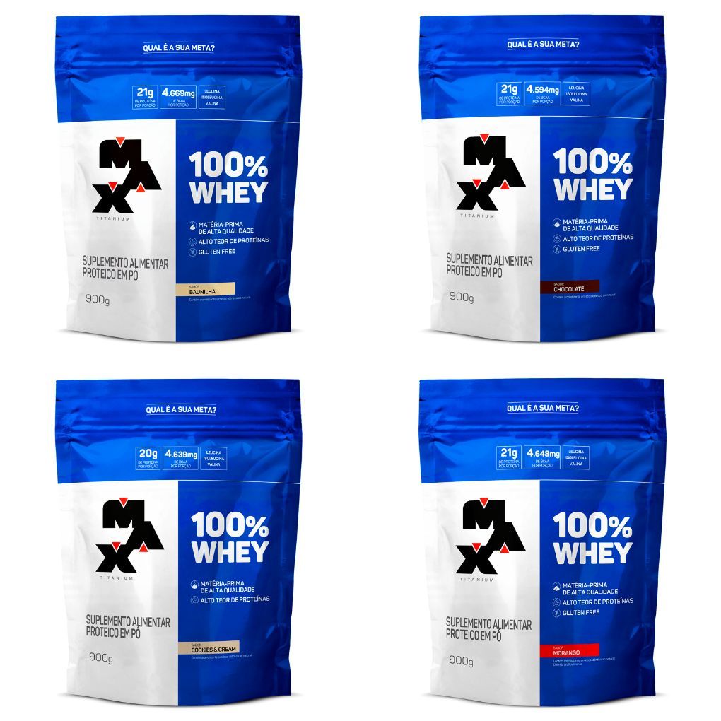 100% Whey Refil 900g Max Titanium