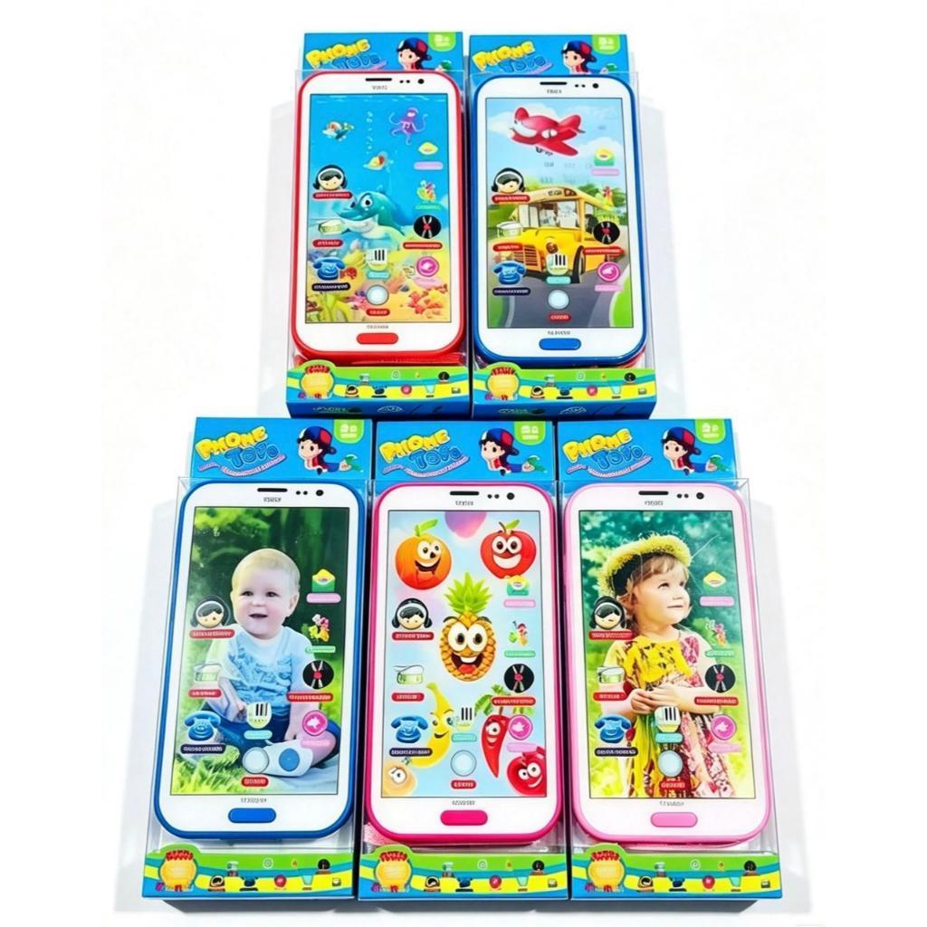 Brinquedo celular infantil musical imagem 3D Smartphone para crianças com luz e som tem um cordão de segurança Yan