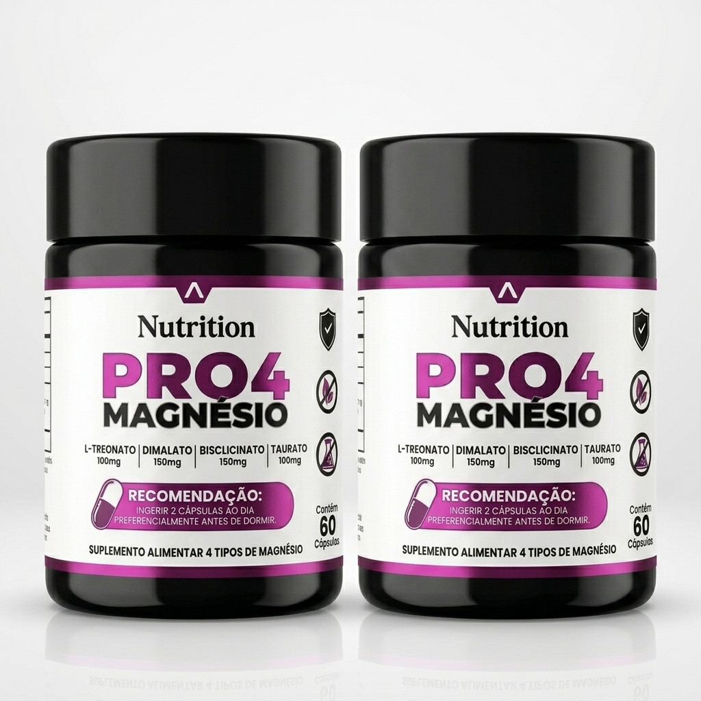 Pro 4 Magnésio Premium — Treonato + Dimalato + Taurato + Glicina