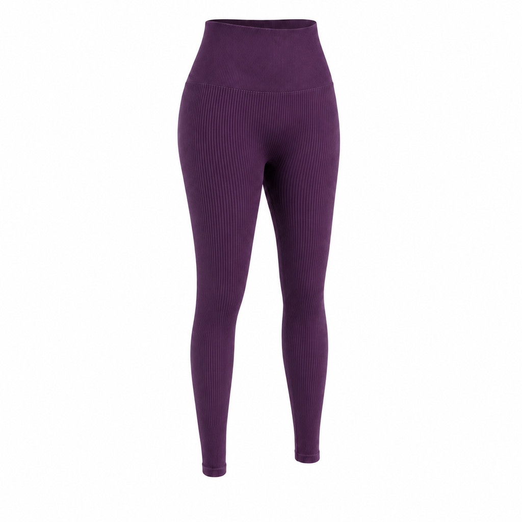 Legging Canelada Feminina Cintura Alta Modeladora Seamless Yoga Fitness Alta Compressão