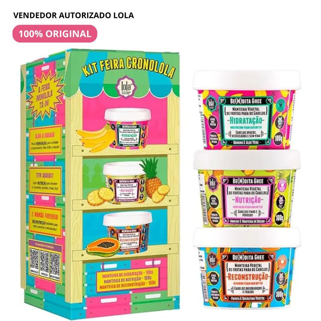 Kit Feira Cronolola Bemdita Ghee - 100g Nutrição Hidratação e Reconstrução Lola