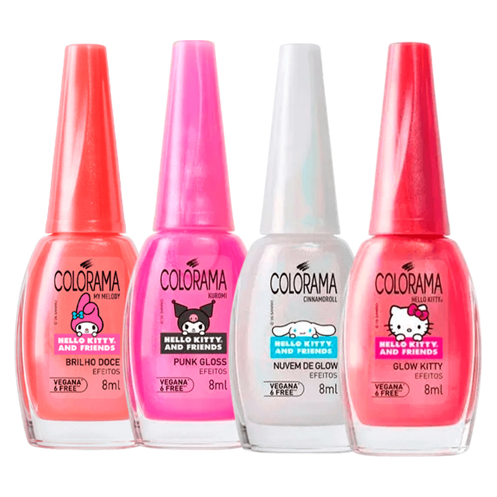 Kit Esmalte Colorama Coleção Hello Kitty And Friends - 4 Unidades