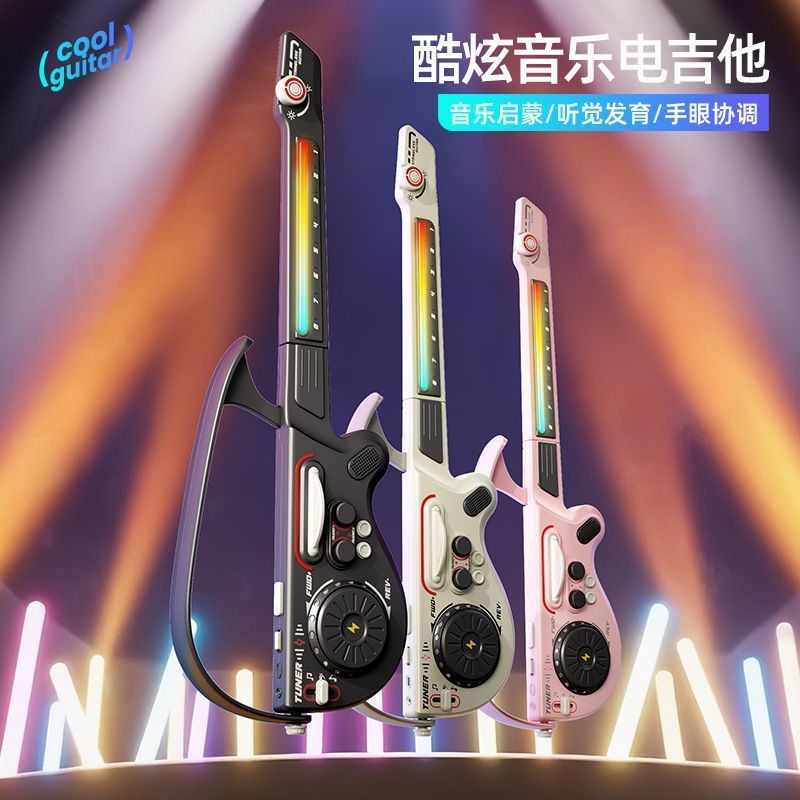 Multifuncional DJ guitarra sem cordas dobrável Bluetooth guitarra inteligente iniciante instrumento Musical guitarra ele