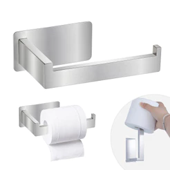 Suporte para Papel Toalha 304 Inox com Adesivo | Porta-Rolo Banheiro Cozinha| Resistente à Água e Ferrugem