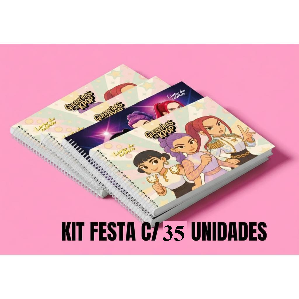 Livro Para Colorir Personalizado festas de aniversario guerreiras kpop lembrancinha sacola
