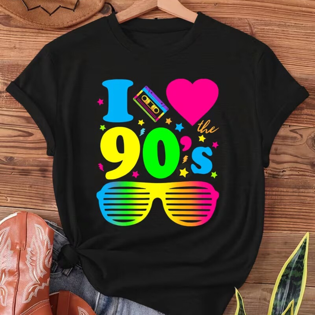 Camiseta Feminina Retrô Anos 70 80 e 90 — 100% Algodão, Casual, Manga Curta, Confortável e Estilosa para o Verão