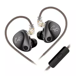Fone de Ouvido KZ Castor, Com Microfone, Preto, KZ-CASTM-BK