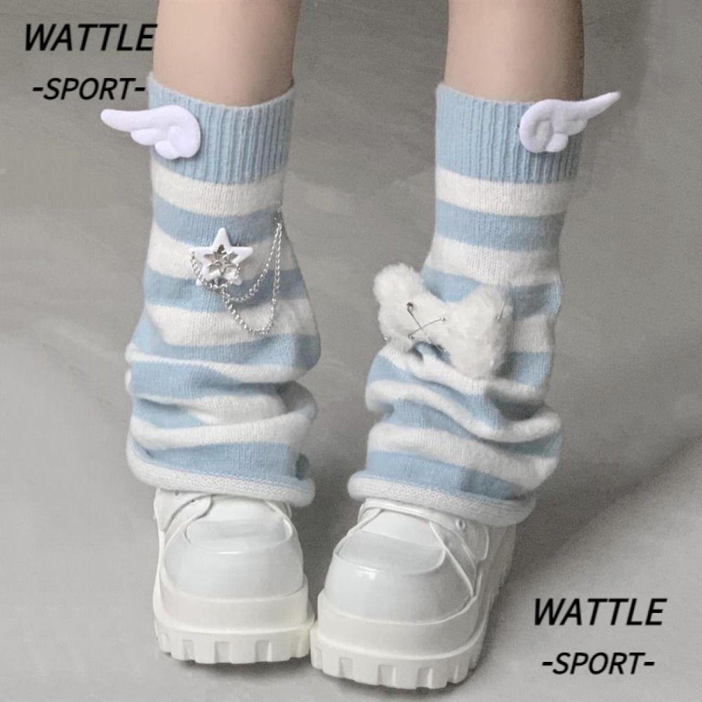 Meias Soltas Originais WATTLE Y2K com Asas, Estilo Subcultura Japonesa V7YW