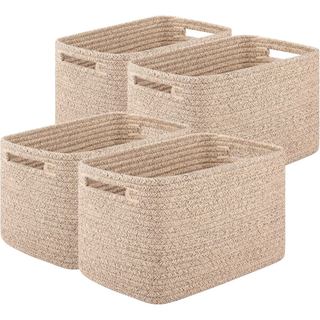 Cesto de armazenamento OIASKET, usado para organizar itens, cesto decorativo trançado, adequado para estantes de livros,