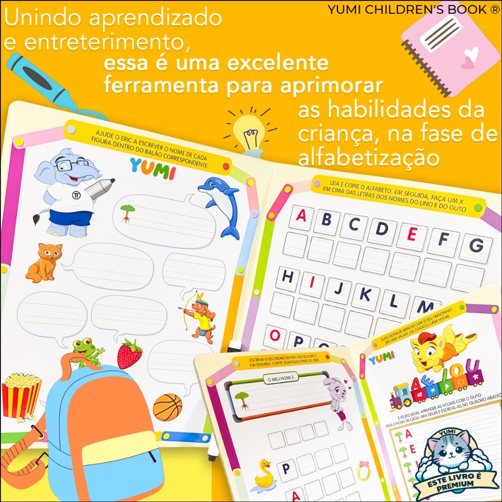 Livro Caderno De Caligrafia Infantil Alfabeto C/ Caneta Apagável + Quebra-Cabeça Edição Premium · foto 2