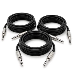 Kit 3 Cabo P10 P10 Mono Guitarra Violão Baixo Cavaquinho Caixa Som Amplificador 3 Metros Premium