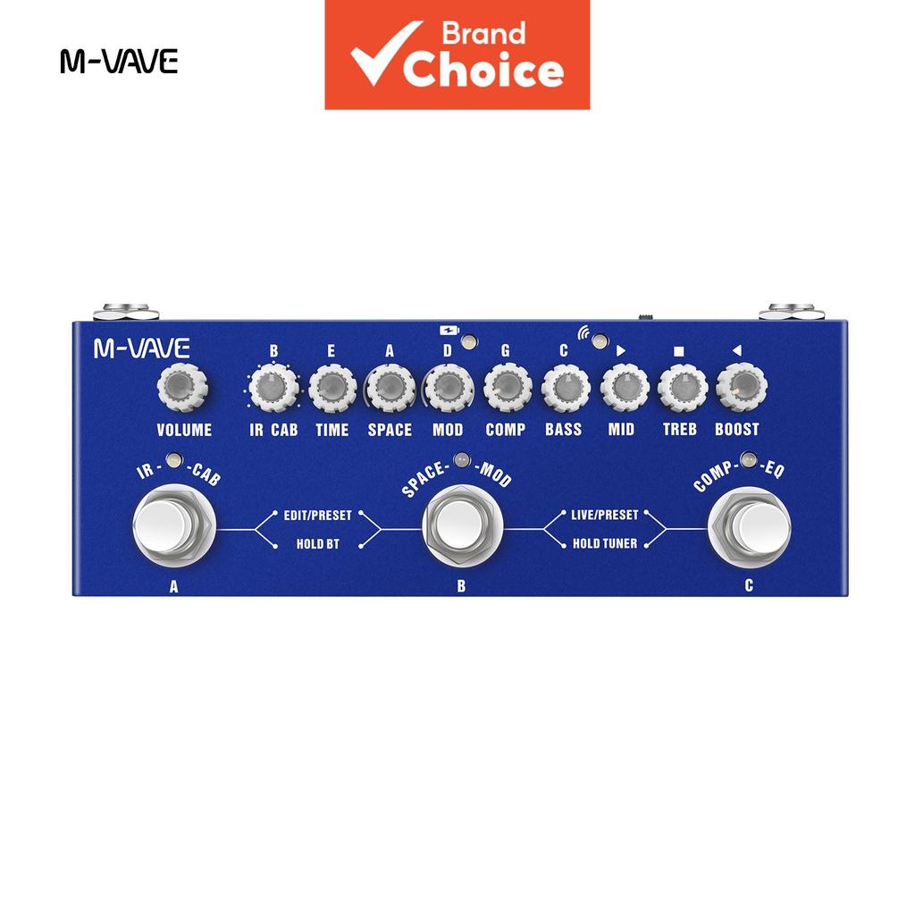 M-VAVE Cubo Bebê Baixo Multi Efeitos Pedal Embutido IR Gabinete Compressor EQ Atraso Reverb Sintonizador Recarregável Pr