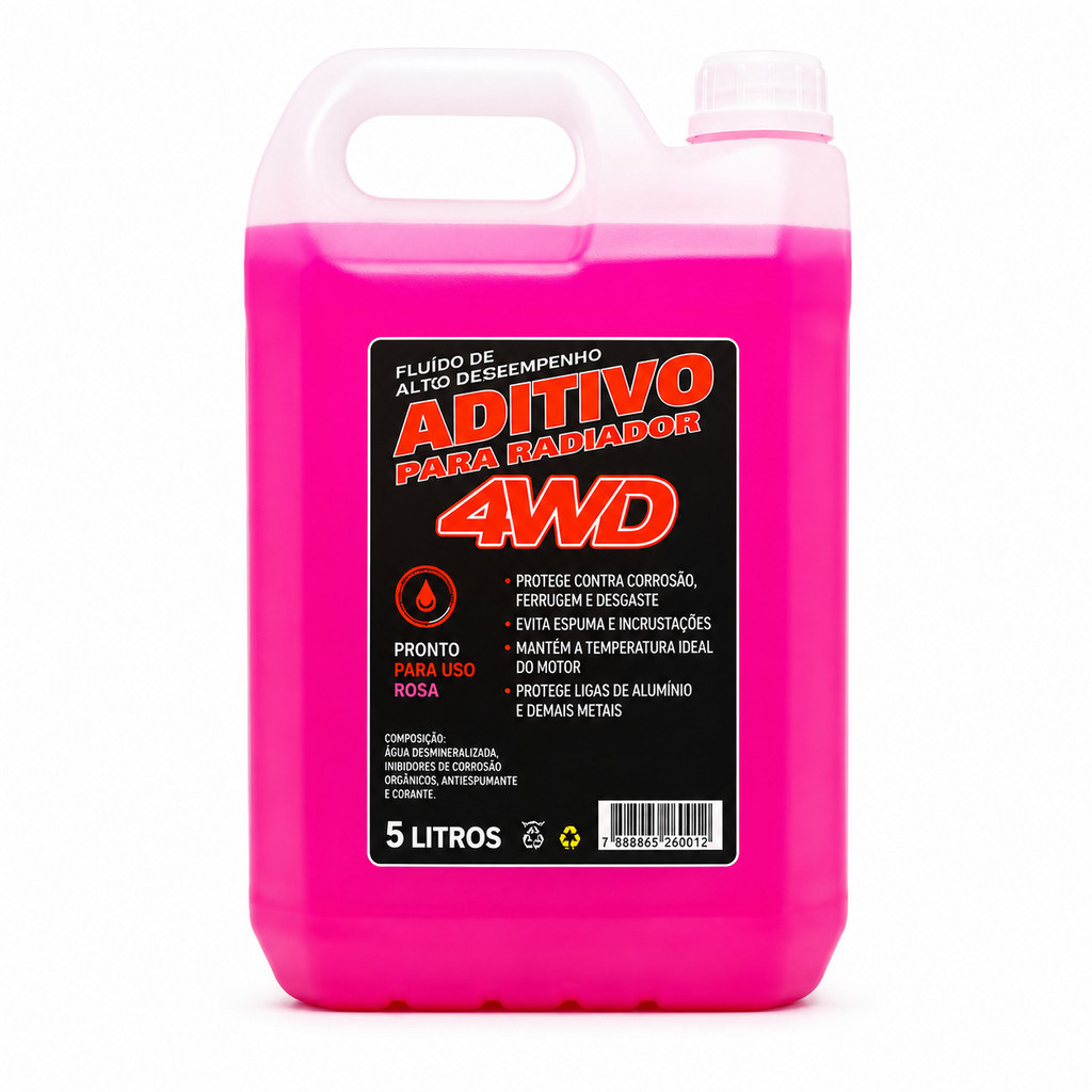 Aditivo Pronto Uso Rosa 4WD 5 Litros Arrefecimento Radiador Agua Rosa Carro Caminhao Caminhonete