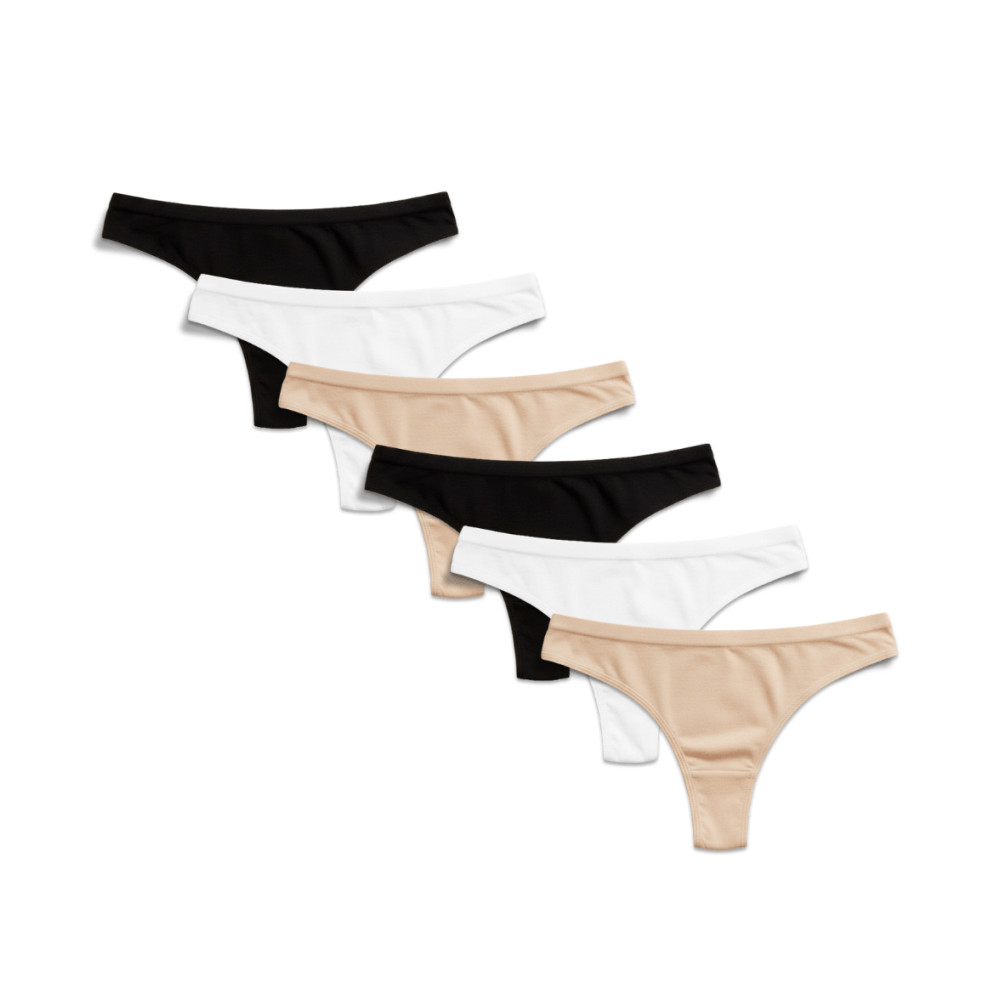 Kit 6 Calcinhas Tanga Algodão Hoahi
