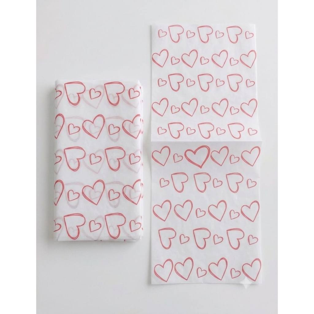 Papel Seda Personalizado Coração 30x70cm 50 Folhas Embalagens Presentes Lojas