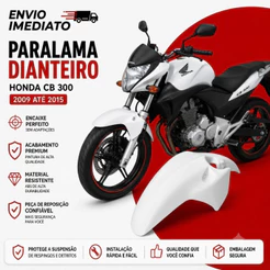 Paralama Dianteiro Honda Cb 300 Cb 300R 2009 Á 2015 Branco Pro Tork