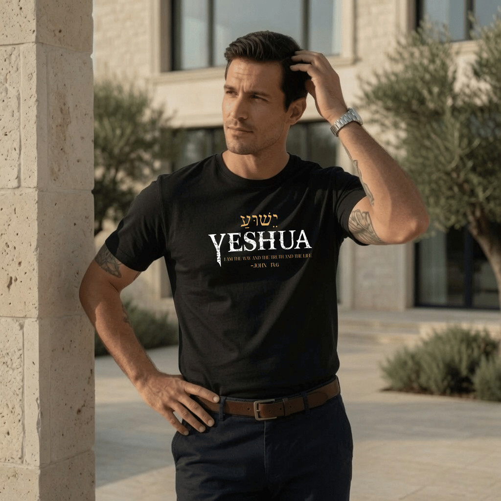 Camiseta Masculina Estampada Yeshua Hebraico 100% Algodão Premium Camisa Blusa Homem Academia Confortavel Plus Size