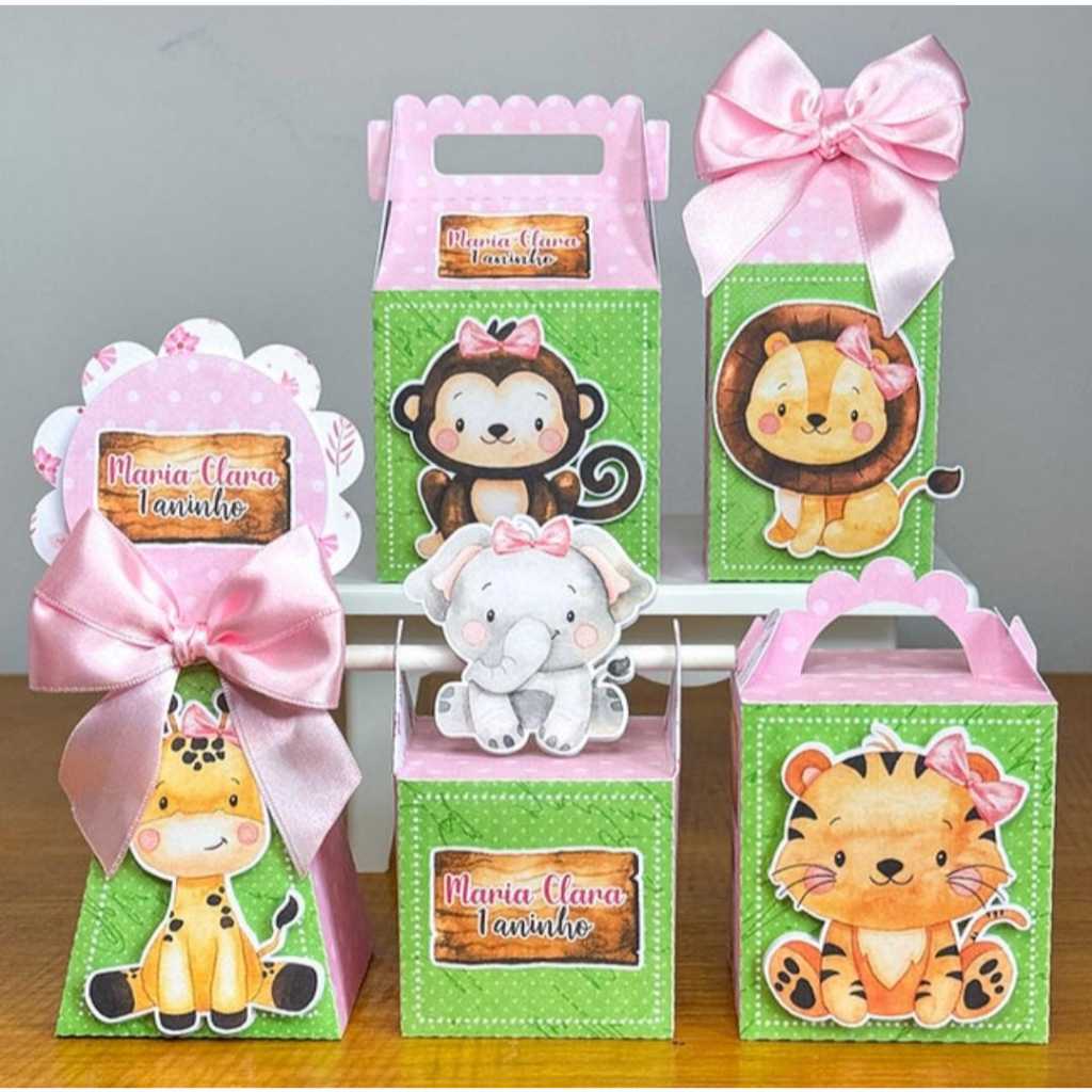 Safari Menina KIT Pegue e Monte Lembrancinha De Festa Lembrancinha Personalizada Festa Infantil