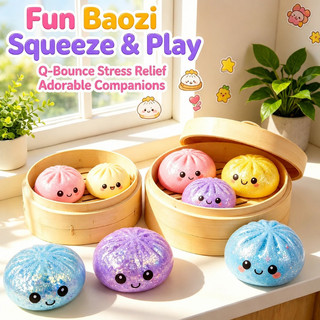 [Ease Anxiety Quickly] BUY 1 TAKE 1 Glitter Bao Bun Squishy Toy/Soft Squeeze/Stress Relief/Anxiety Toy