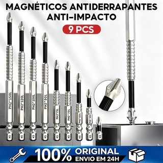 9-bit ph2 magnetic, non-slip, impact-resistant, alloy s2 screwdriver bit set.