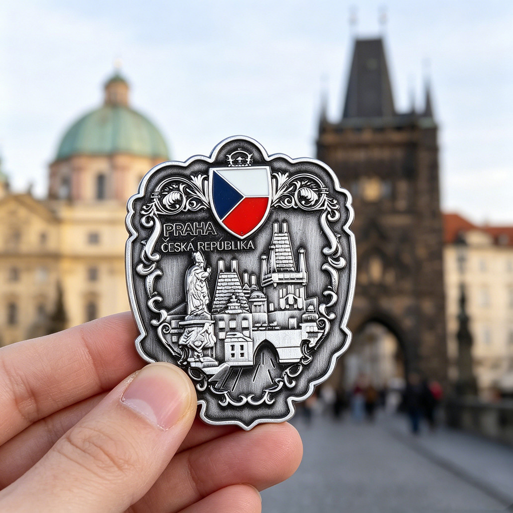 Praha Checa Praha Retro Metal Em Relevo Adesivos de Geladeira Charlie Bridge Lembranças Turísticas Lembranças