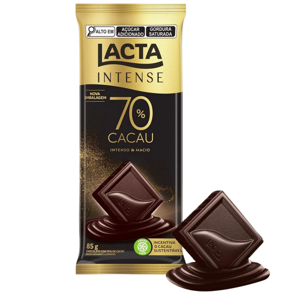 Lacta Barra de chocolate 70% cacau intense 85g