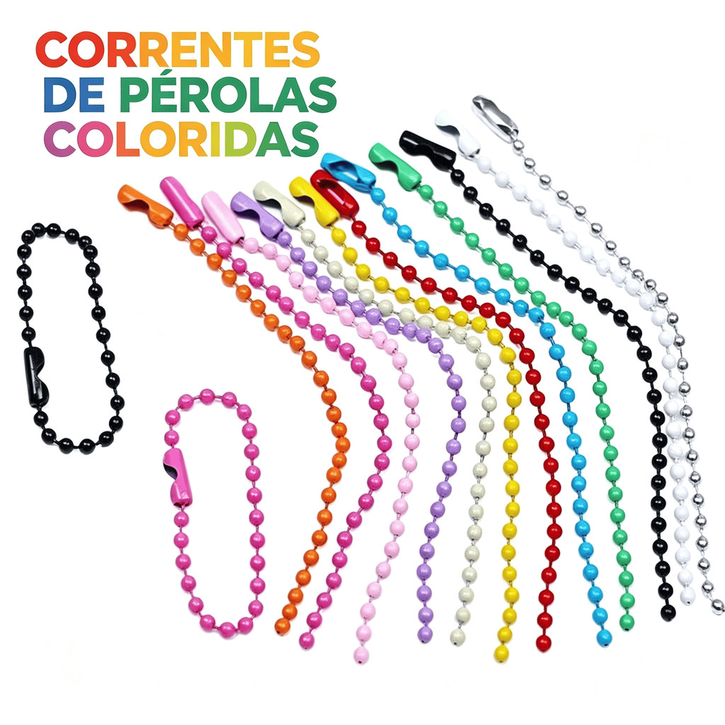 50-100 correntes de bolas com etiquetas de canoa 10cm, chaveiros coloridos, cores disponíveis diy