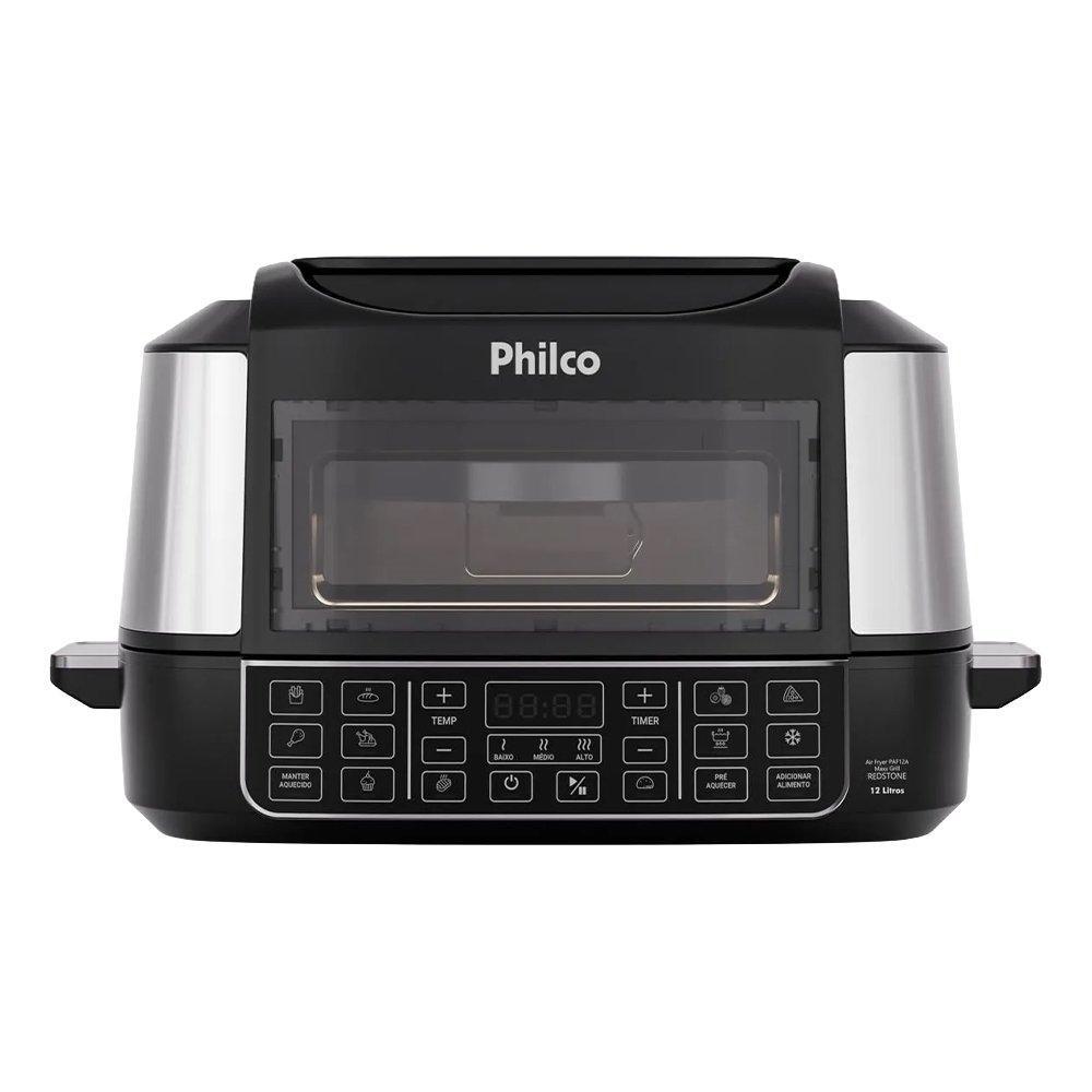 Fritadeira Air Fry Philco PAF12A 12 Litros 1800W - Painel Digital, 15 Funções, Grill, Preto/Inox 110v