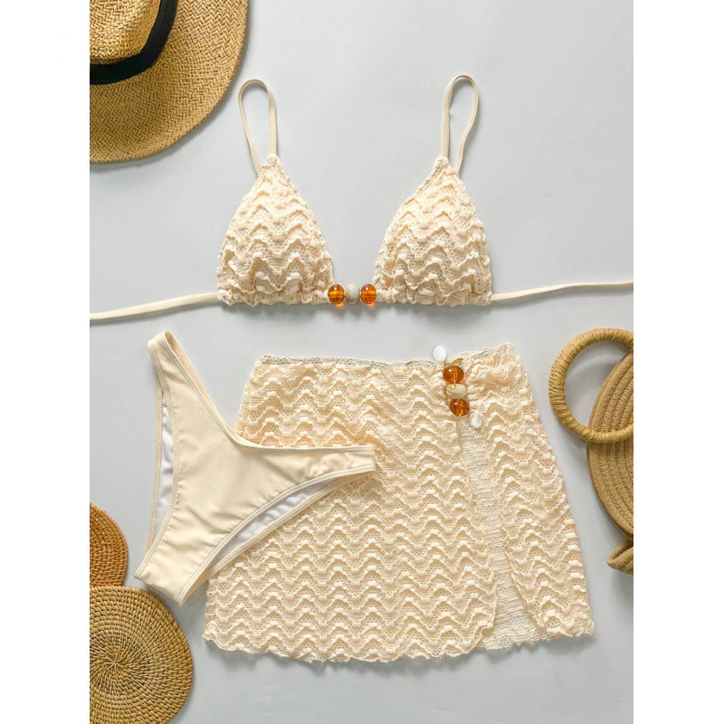 Novo maiô de três peças para mulheres com alças, modelo biquíni VEWL — imagem 1