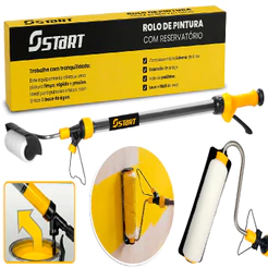 Rolo De Pintura Parede Com Reservatório Profissional Grande Com Suporte Extensor Prático Start
