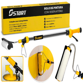 Rolo De Pintura Parede Com Reservatório Profissional Grande Com Suporte Extensor Prático Start