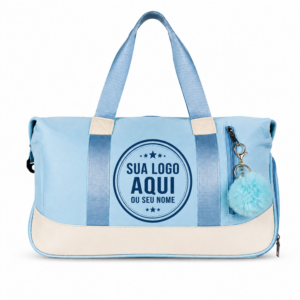 Bolsa Esportiva Academia Feminina Personalizada Logo Nome Fitness Impermeável Compartimento Exclusivo Unissex Academia