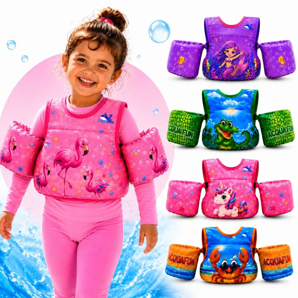 Colete Salva Vidas Bóia Infantil Flutuador Não Fura Até 25kg Kids Segurança para Piscina e Praia (Várias Estampas)