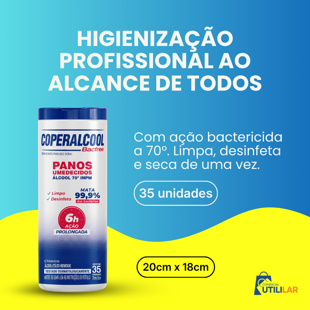 35un - Panos Umedecidos 70°inpm Coperalcool Bacfree