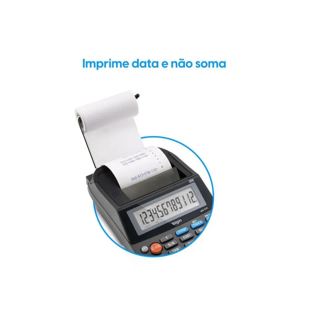 Calculadora Com Impressão Elgin 12 Dígitos Visor LCD Monocromática MA-5111 — imagem 2 de 2