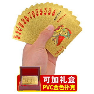 Cartas de jogo de ouro Local, folha de ouro de Metal, PVC, ponte de plástico, coleção à prova d'água, ouro, criativo, Bu