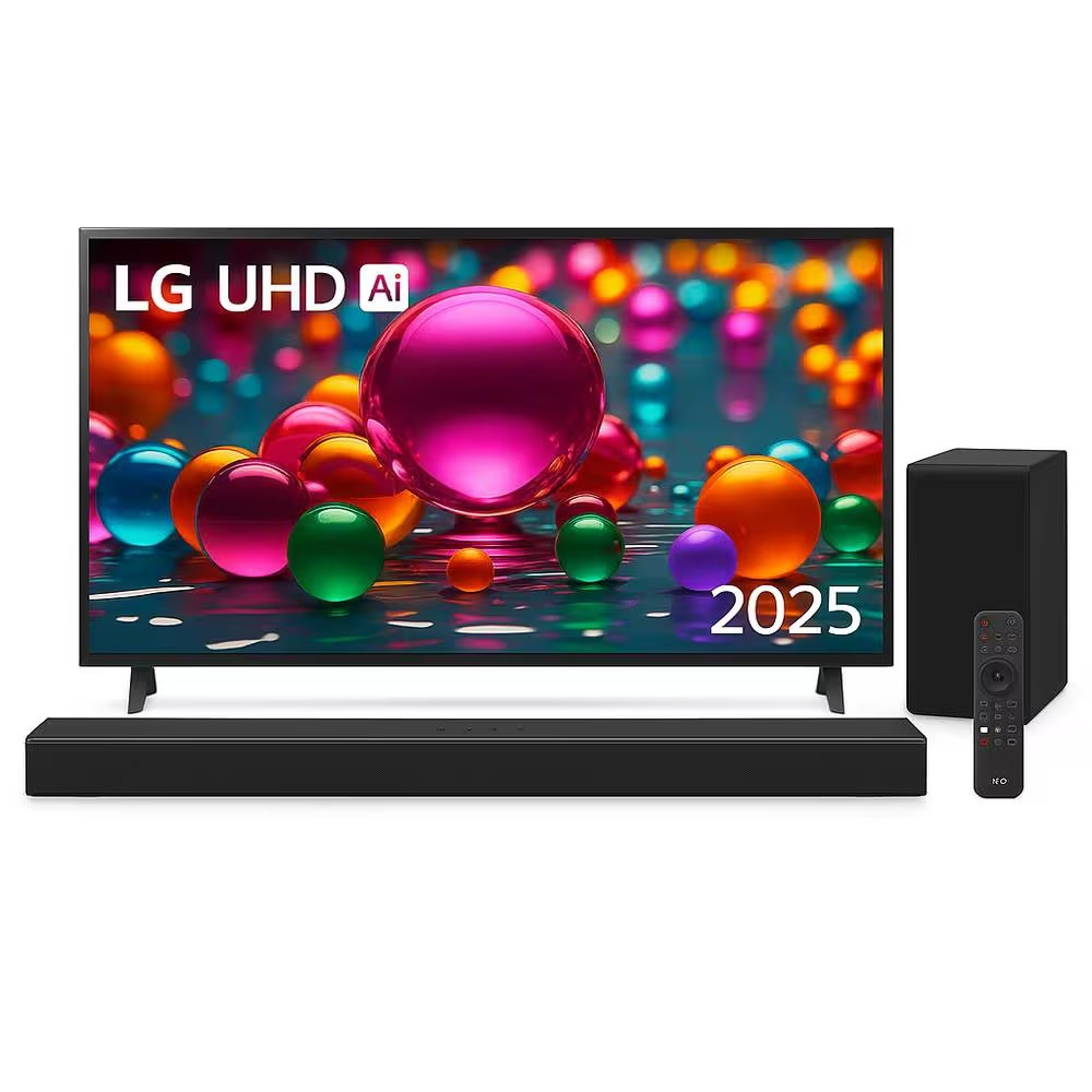 Combo Smart TV 75 4K UHD 75UA8550PSA + Soundbar S40T 300W 2.1 Canais Dolby Digital Bluetooth Preto LG
