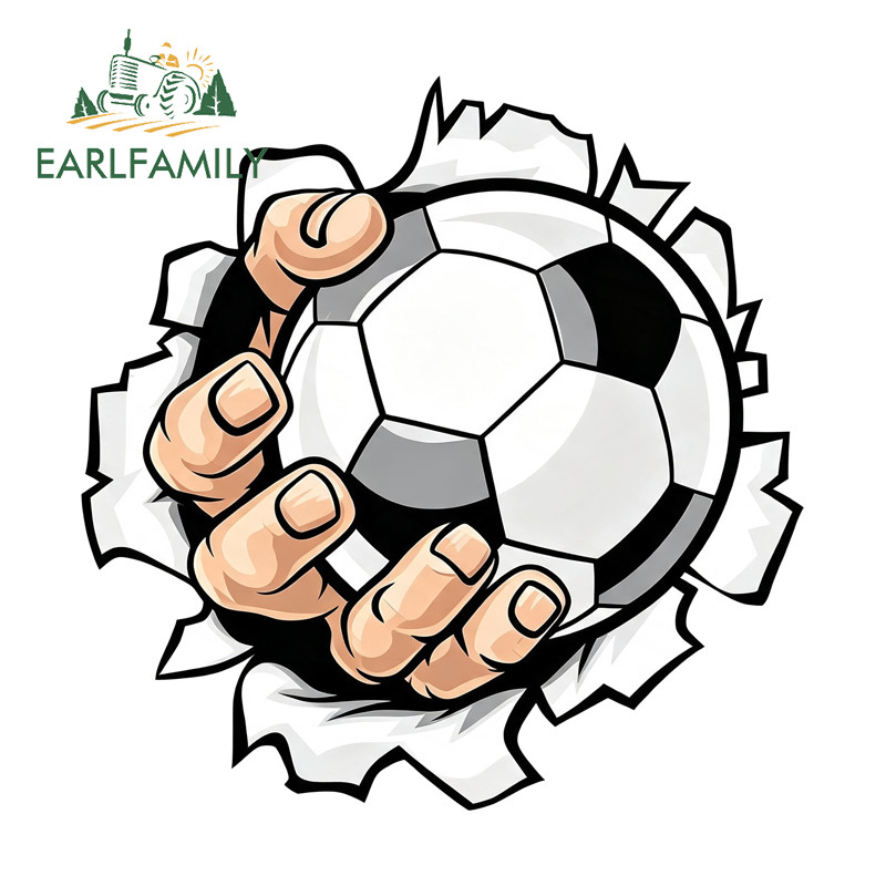 EARLFAMILY Futebol Rasgo Adesivo De Carro Divertido Oclusão Zero Bicicleta Elétrica Capô Do Caravana Pára-Brisa PVC Deca